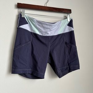 Lululemon Athletica Purple Patterned Biker Shorts Size 10